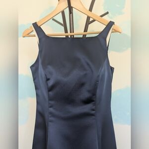 Michelangelo Blue Satin Formal Floor-length dress w/matching stole/wrap - Size 8